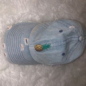 Denim Pineapple baseball cap